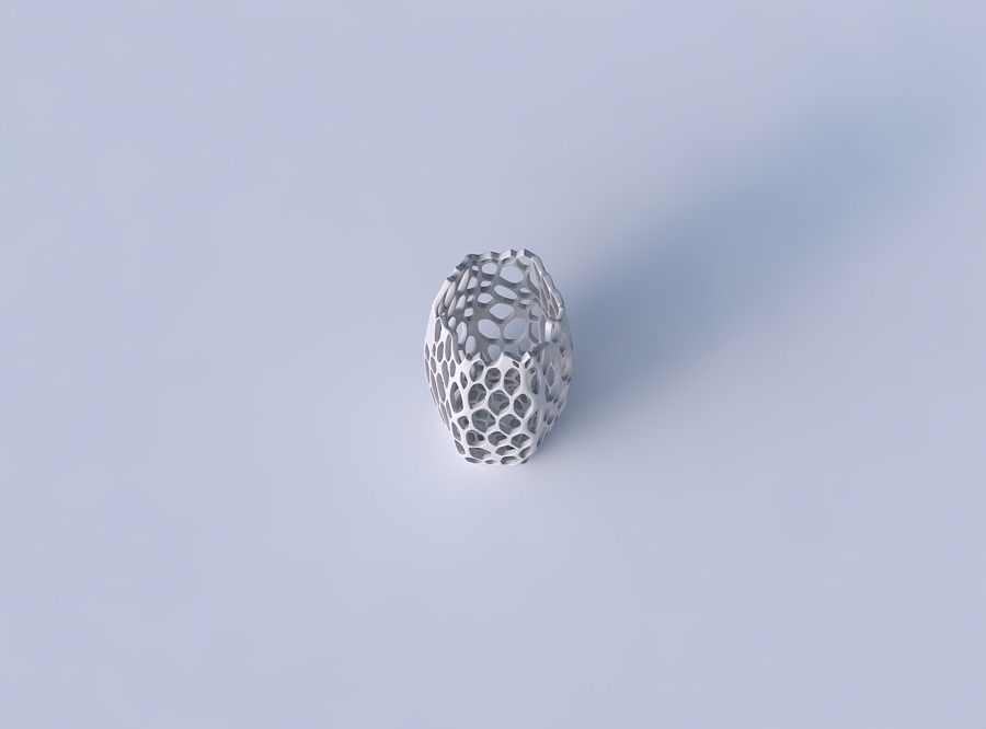 Vase squeezed hexagon with cracked organic lattice  3D print model_2