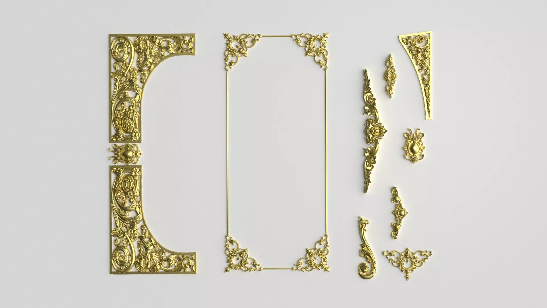 Collection stucco molding 3D model 01 3D model_0