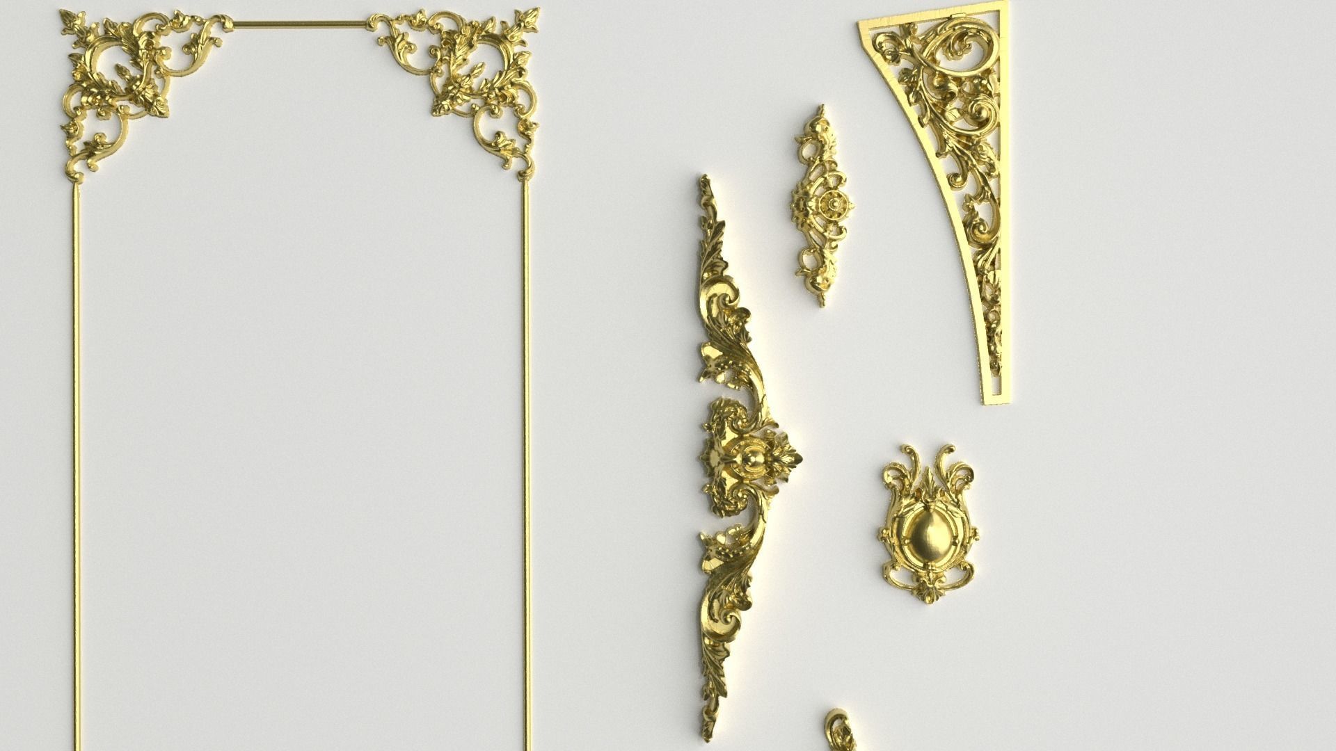 Collection stucco molding 3D model 01 3D model_2