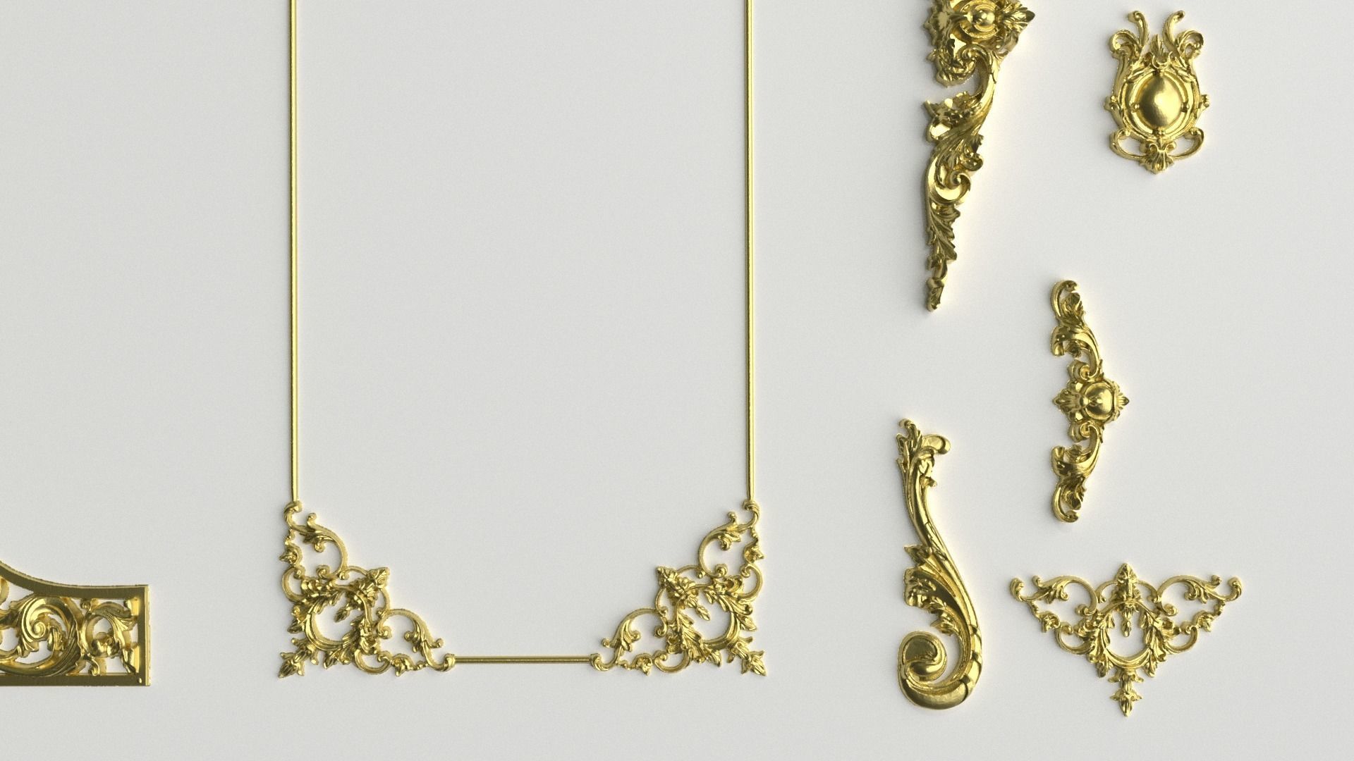 Collection stucco molding 3D model 01 3D model_3