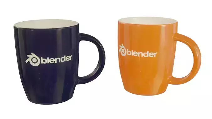 Blender Mug Low-poly 3D model