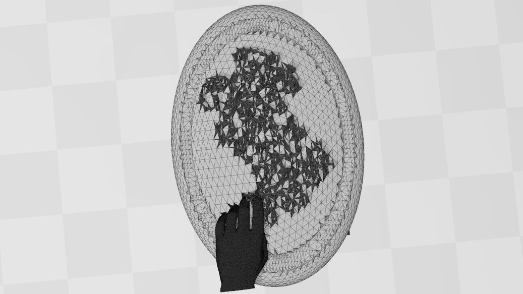 Filligree Pendant Judding Out Of a Hand On an Oval For Enameling 3D print model_7