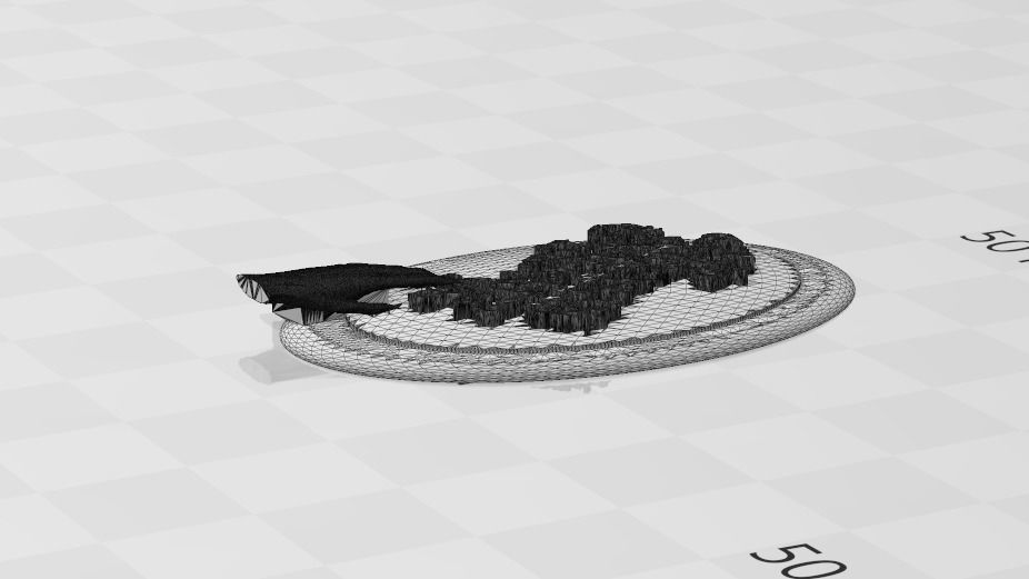 Filligree Pendant Judding Out Of a Hand On an Oval For Enameling 3D print model_8