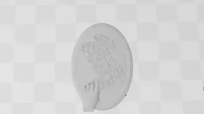 Filligree Pendant Judding Out Of a Hand On an Oval For Enameling