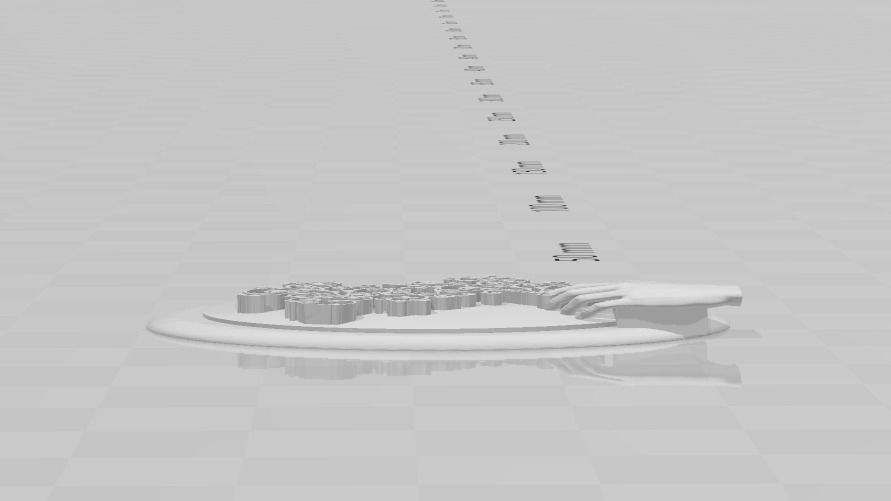 Filligree Pendant Judding Out Of a Hand On an Oval For Enameling 3D print model_5