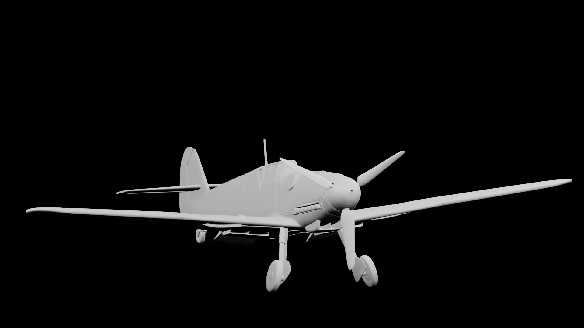 Bf-109 fighter aircraft 3D print model