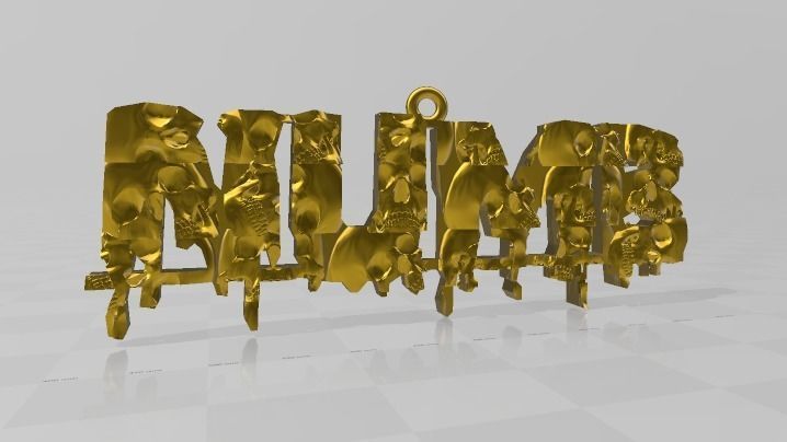 Numb Skull Pendant  3D print model_8