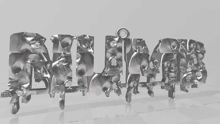 Numb Skull Pendant  3D print model_7