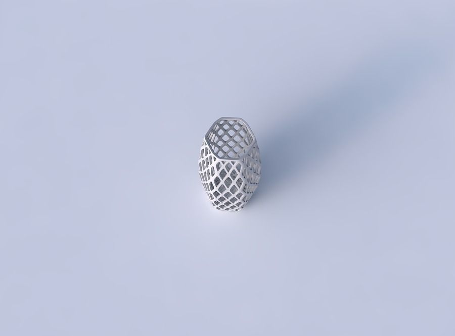 Vase squeezed hexagon with diagonal grid lattice 3D print model_2