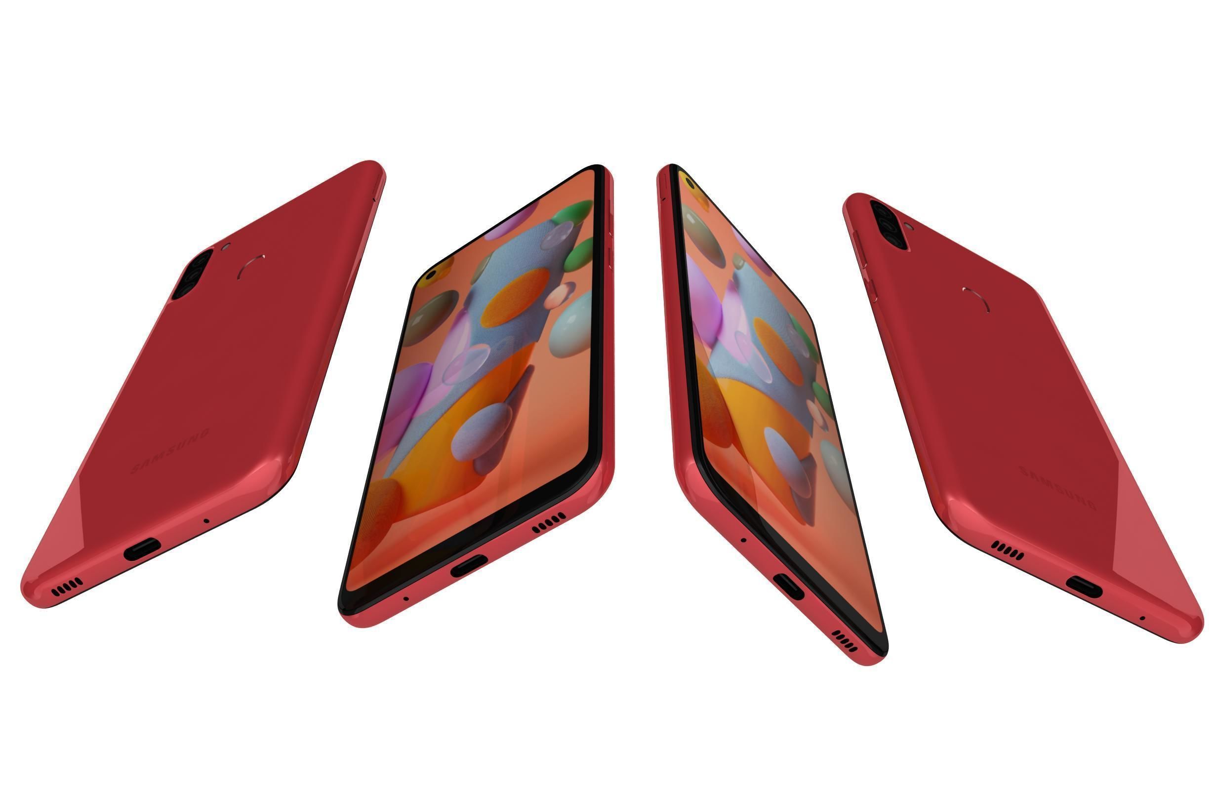 Samsung Galaxy A11 Red 3D model_4