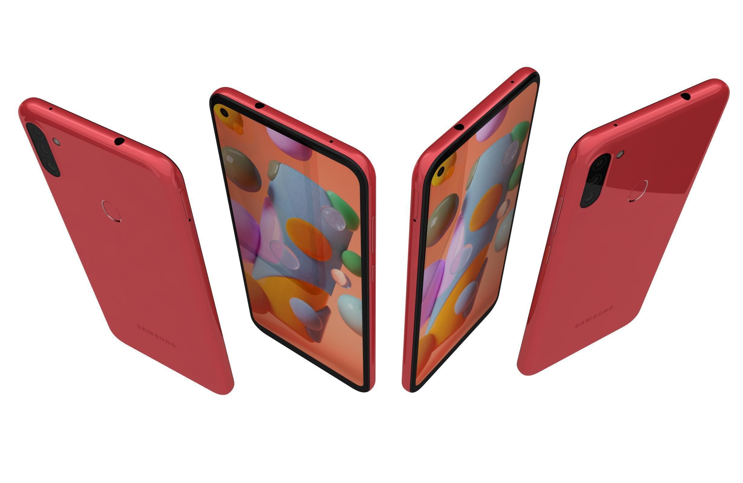 Samsung Galaxy A11 Red 3D model_2