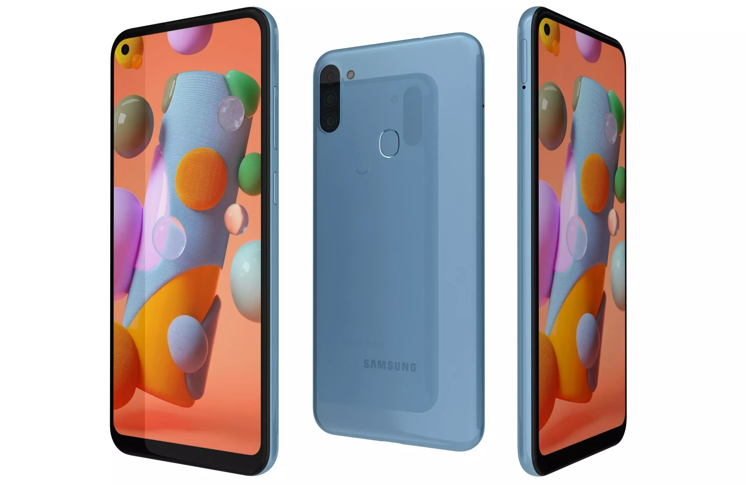 Samsung Galaxy A11 Blue 3D model_0