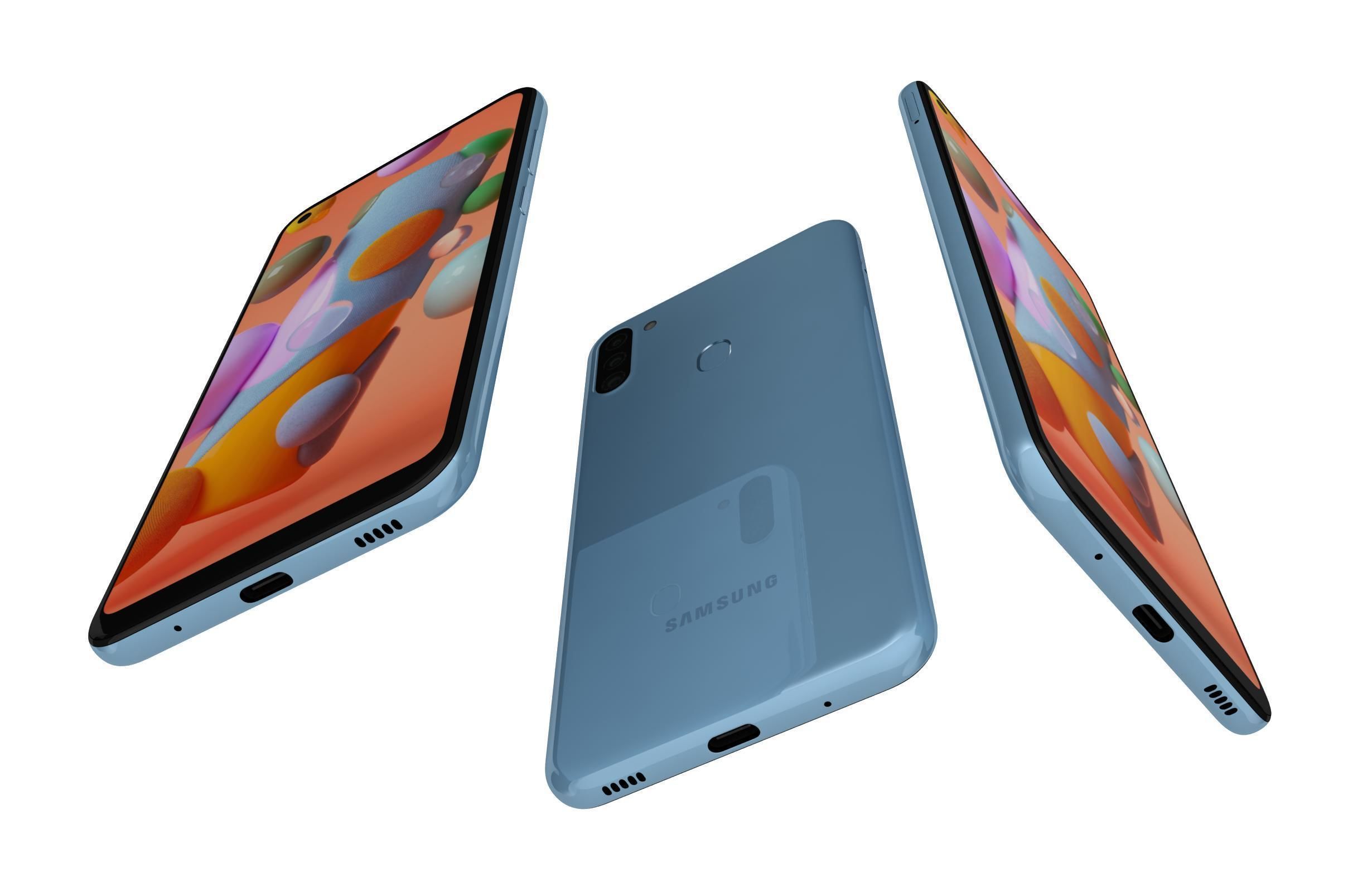 Samsung Galaxy A11 Blue 3D model_2