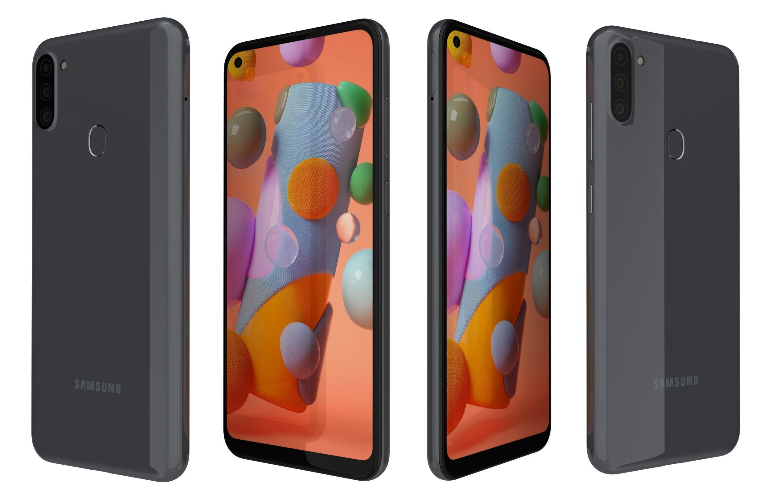 Samsung Galaxy A11 Black 3D model_3