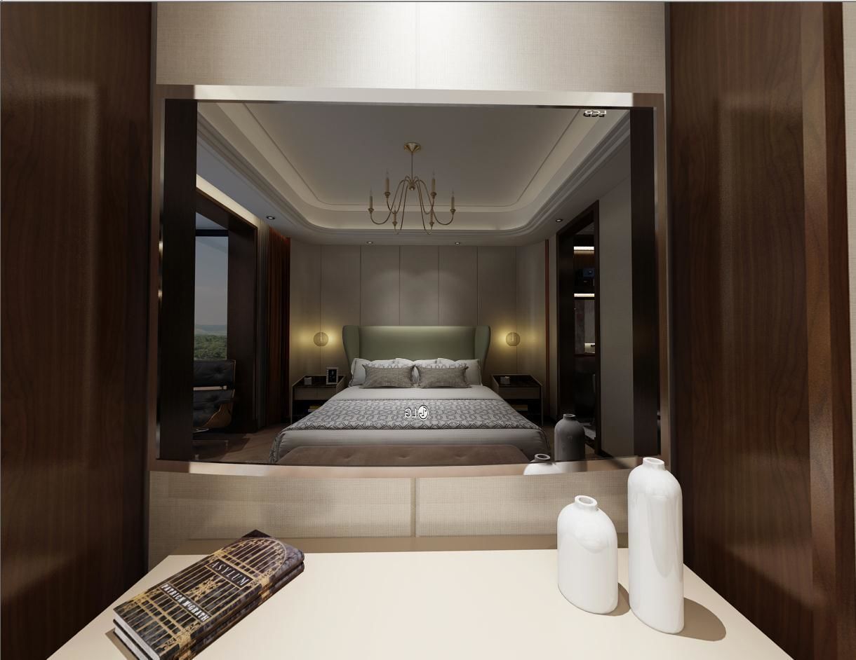 Simple and cozy bedroom Vray 3D model a9 3D model_4