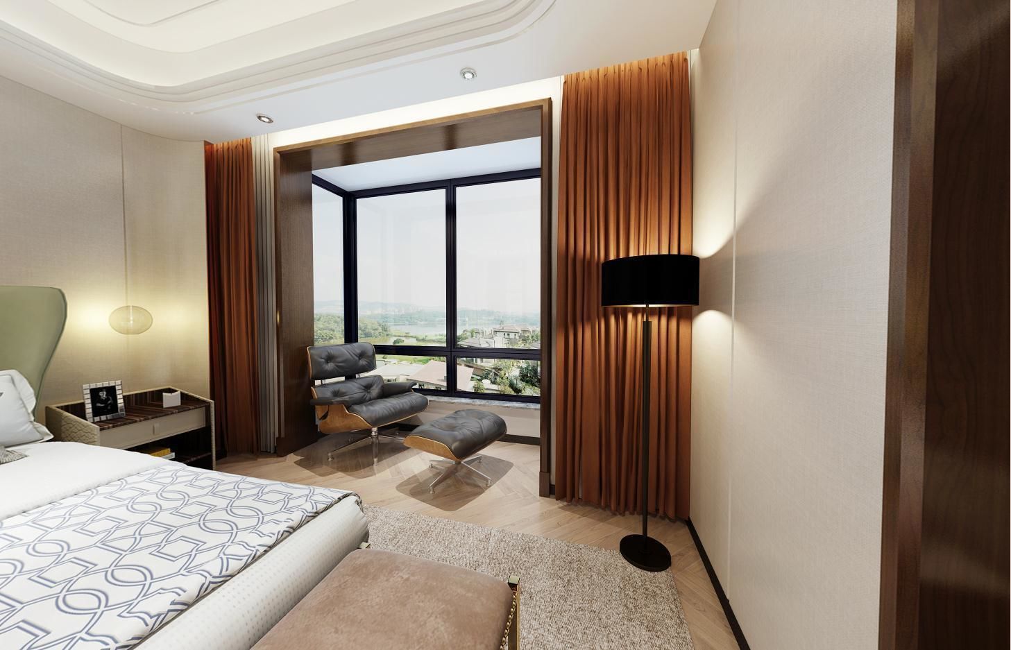 Simple and cozy bedroom Vray 3D model a9 3D model_1