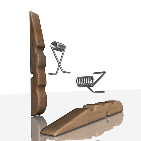 Clothespin two wooden clothes pegs Free 3D model_3