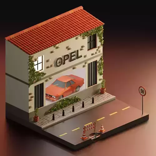 Low-poly Italy installation