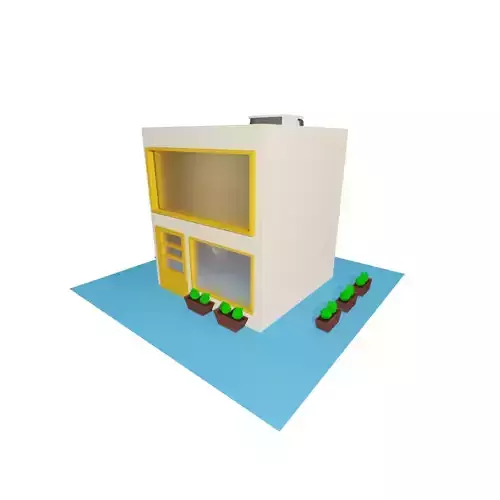 Low poly showroom building 