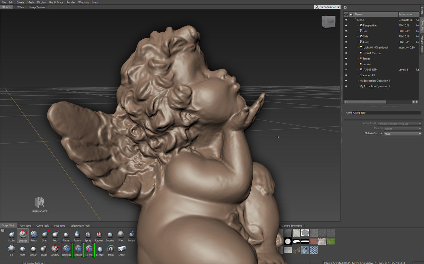 Decoration - Kitsch Angel Statue 01 - Low-poly 3D model_29