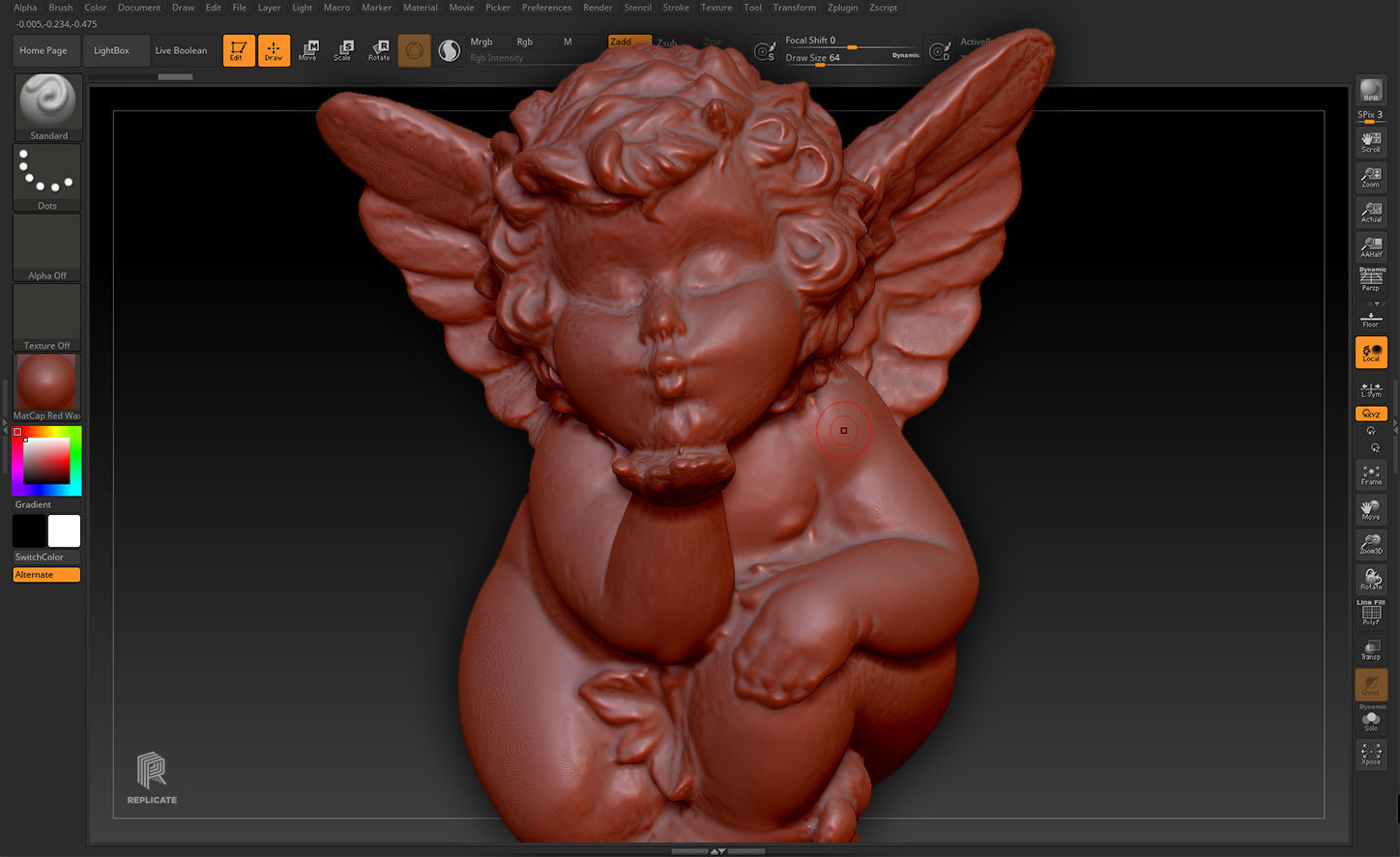 Decoration - Kitsch Angel Statue 01 - Low-poly 3D model_30