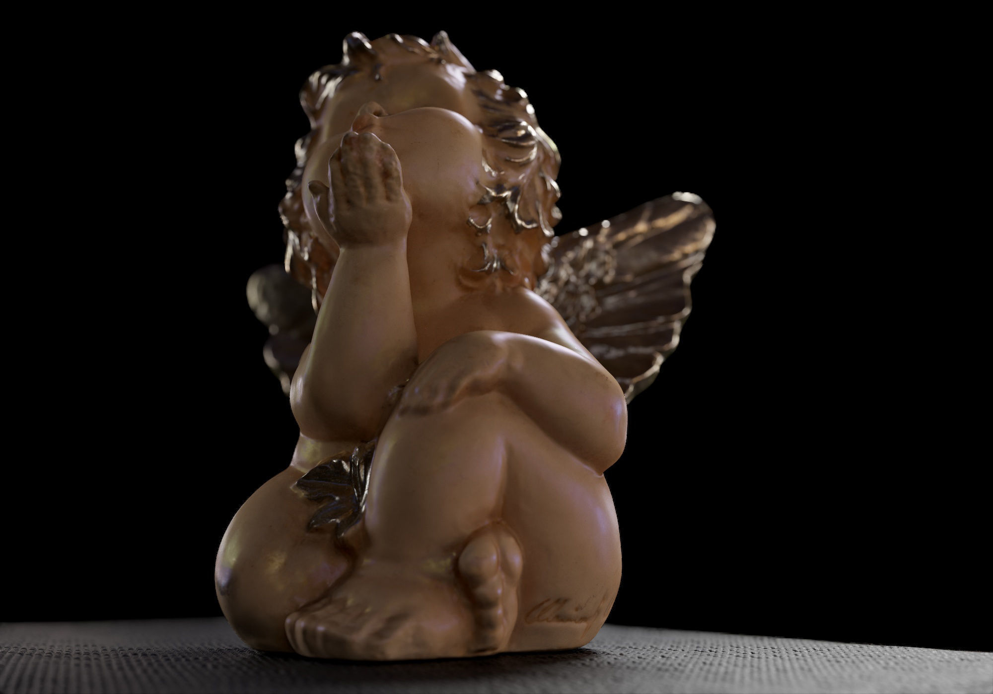 Decoration - Kitsch Angel Statue 01 - Low-poly 3D model_24