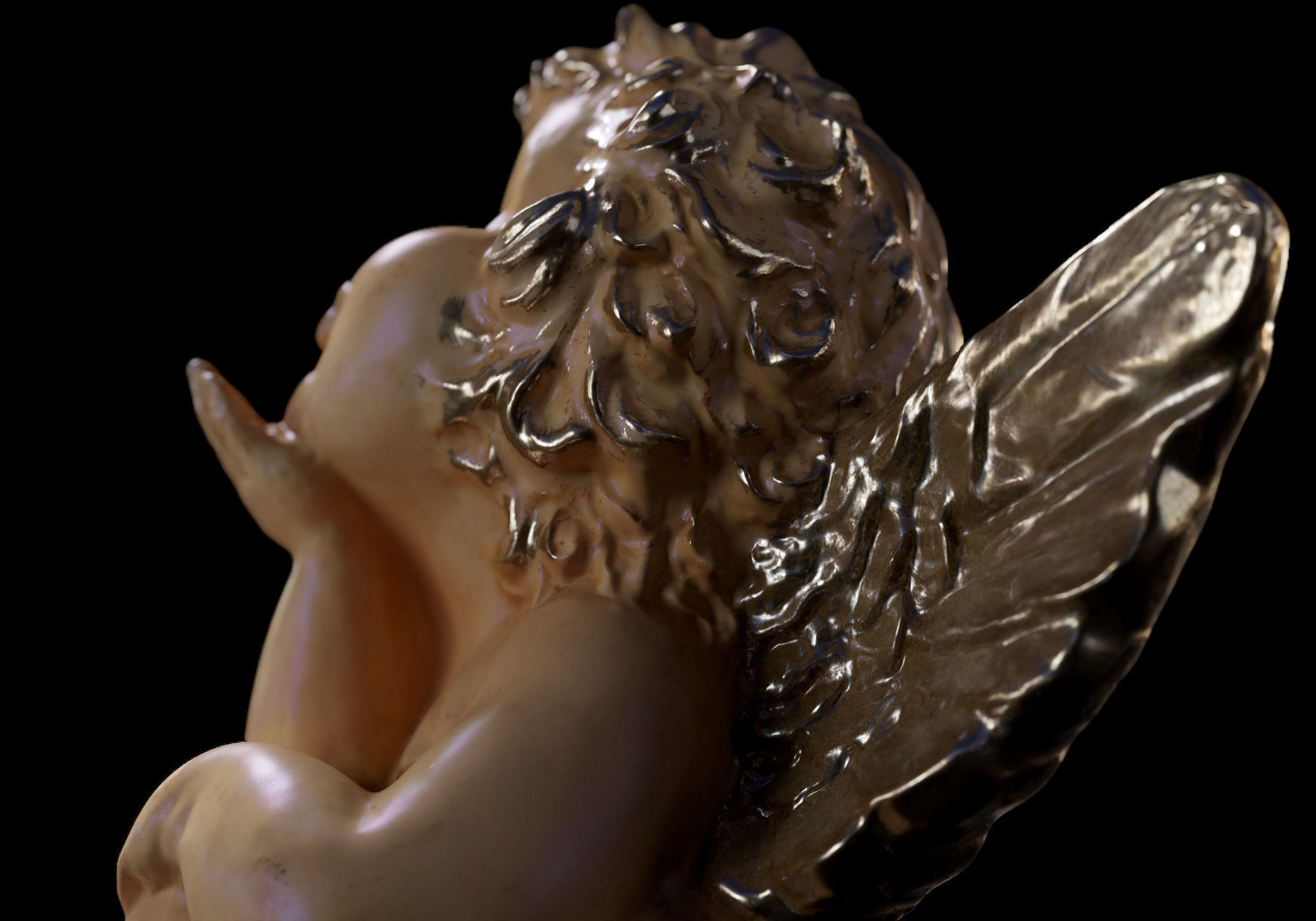 Decoration - Kitsch Angel Statue 01 - Low-poly 3D model_22