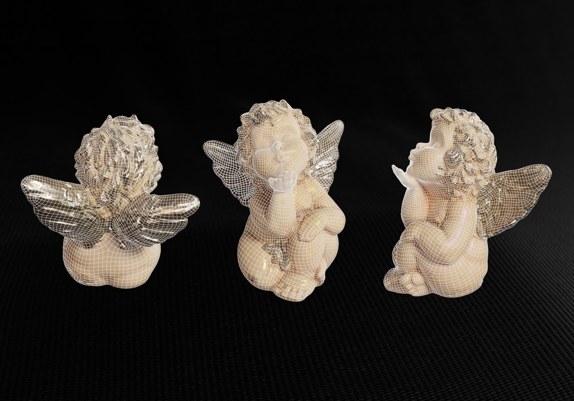 Decoration - Kitsch Angel Statue 01 - Low-poly 3D model_27