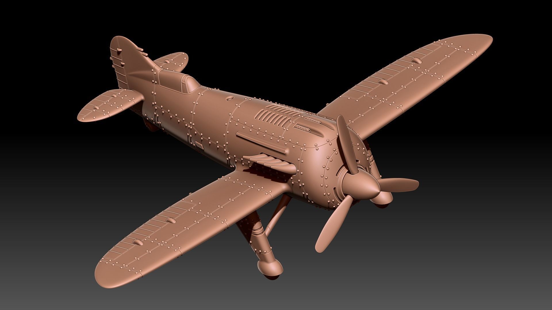  Stylized Vintage Aircraft 3D print model_7