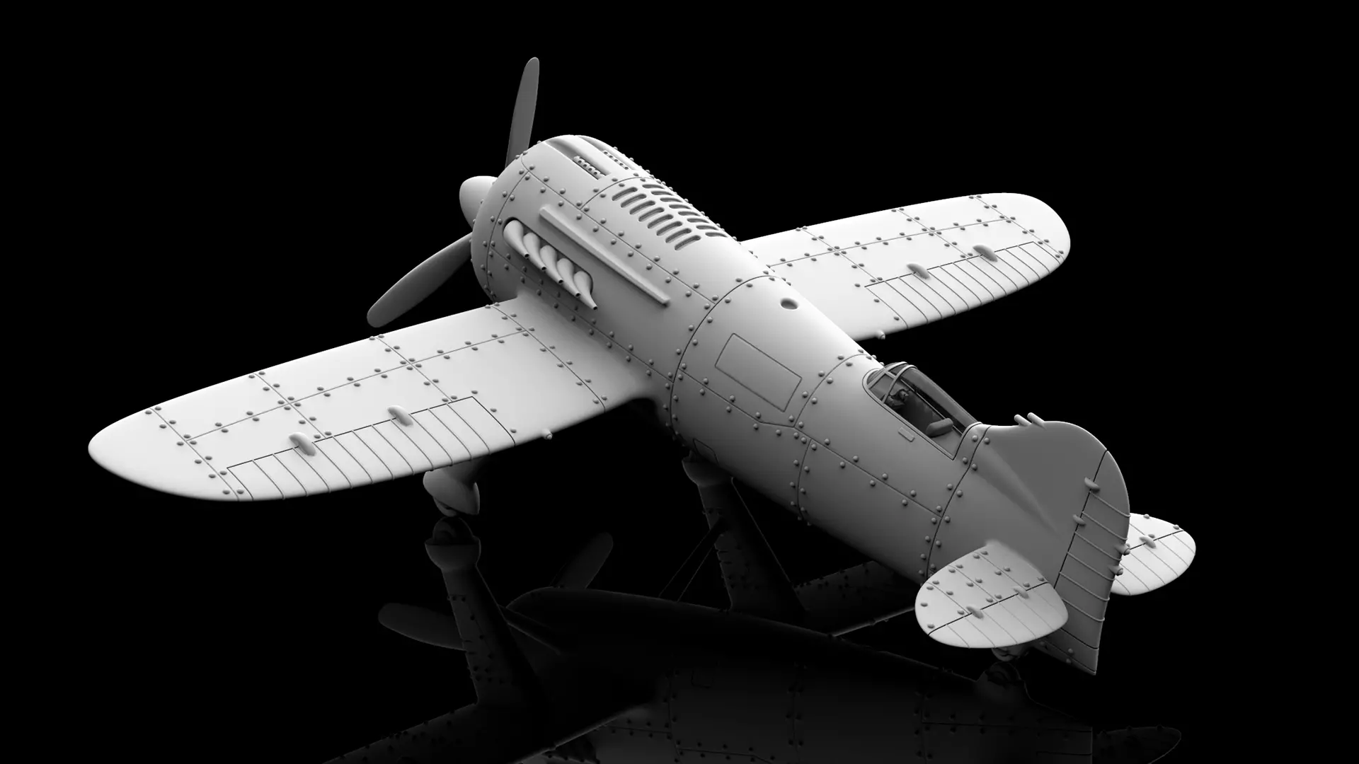  Stylized Vintage Aircraft 3D print model_0