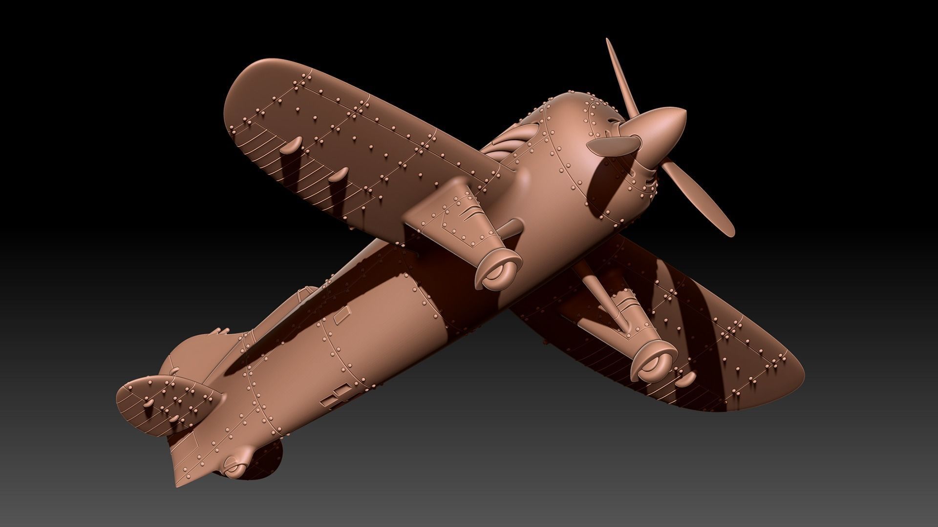  Stylized Vintage Aircraft 3D print model_6