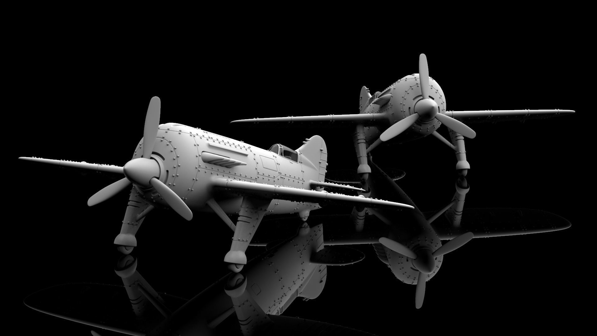  Stylized Vintage Aircraft 3D print model_3