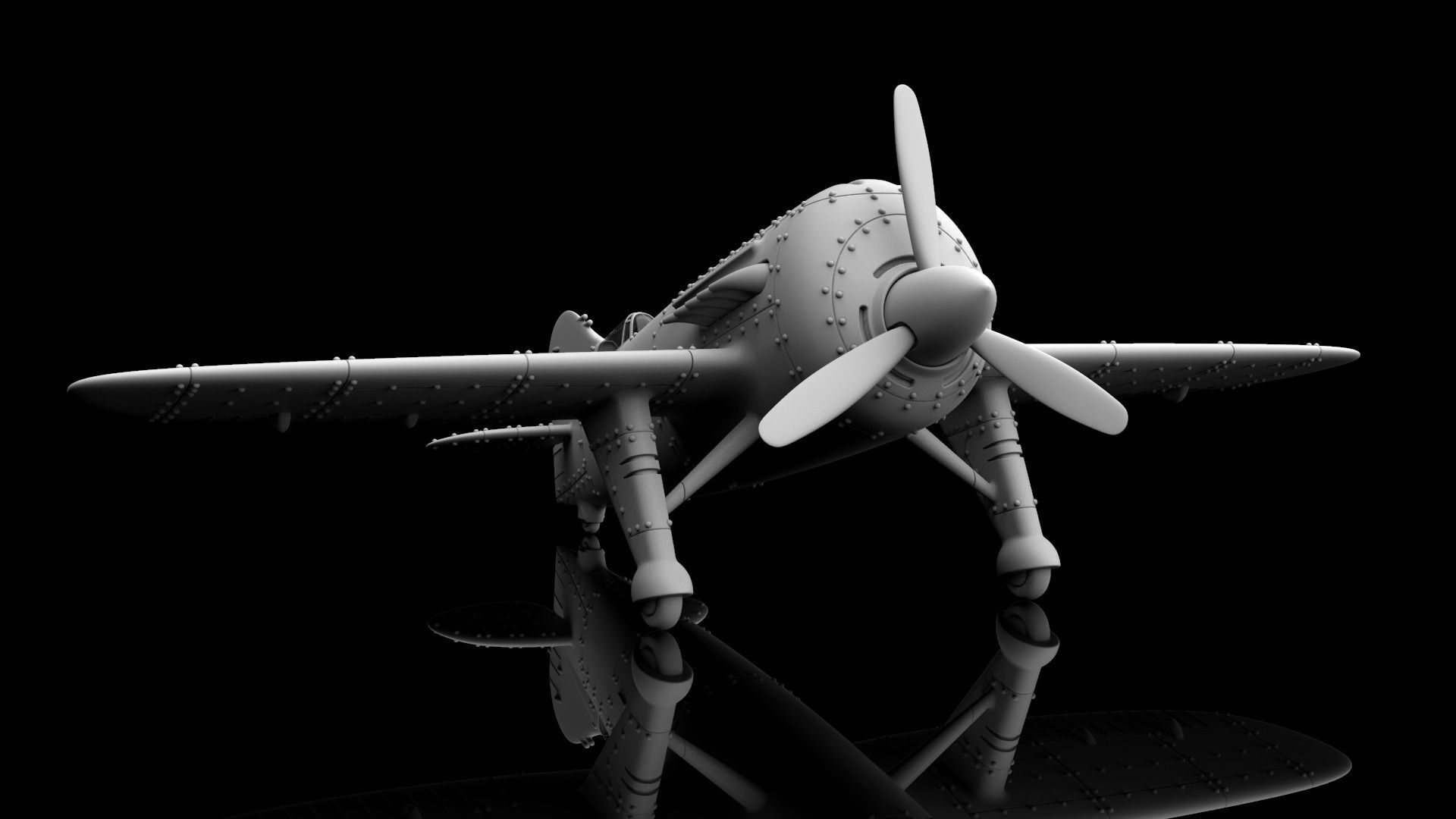  Stylized Vintage Aircraft 3D print model_5