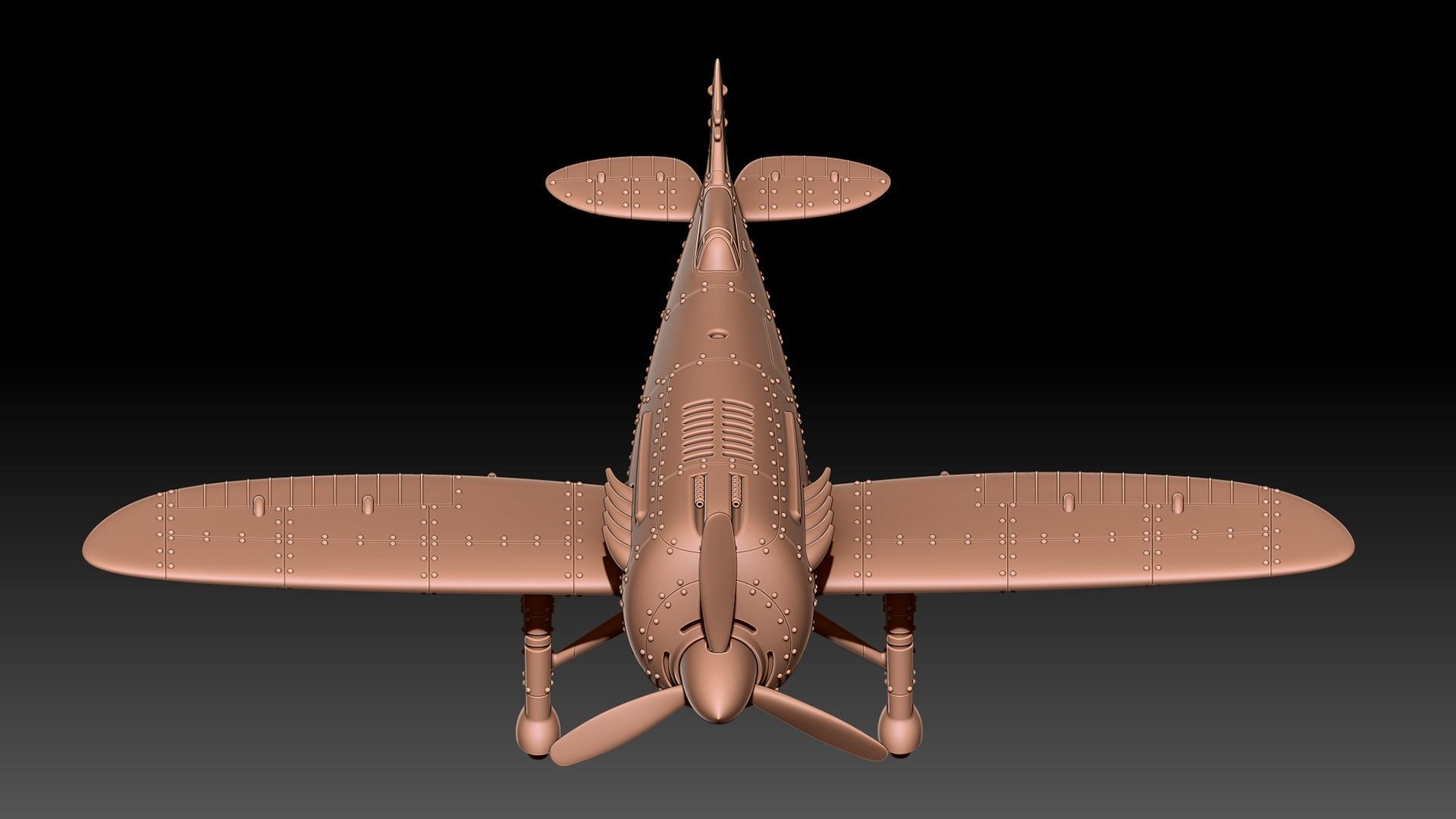  Stylized Vintage Aircraft 3D print model_8