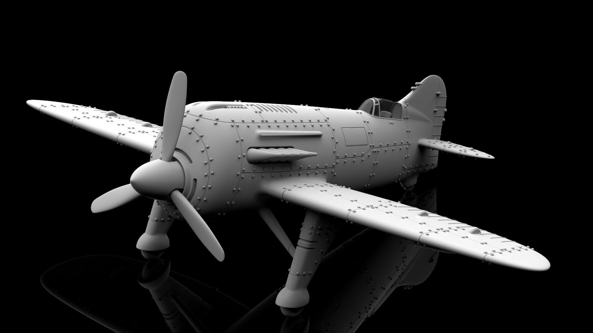  Stylized Vintage Aircraft 3D print model_4