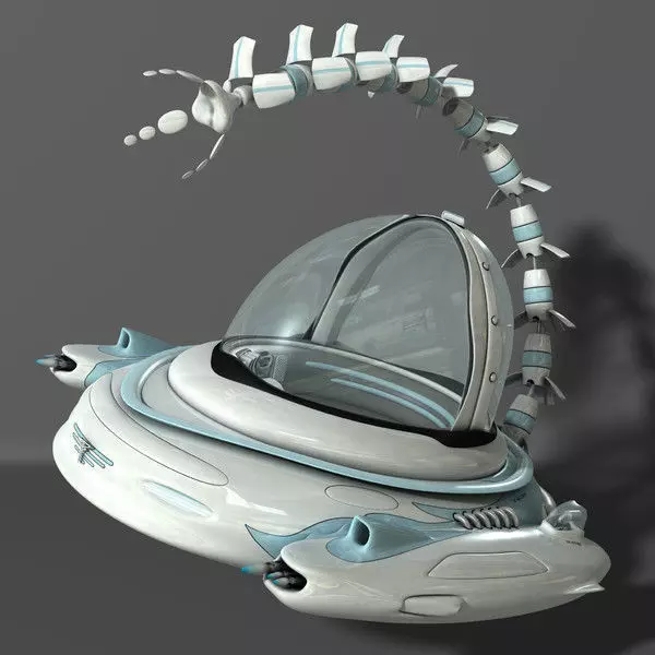 Spaceship - Cartoon 3D model_0