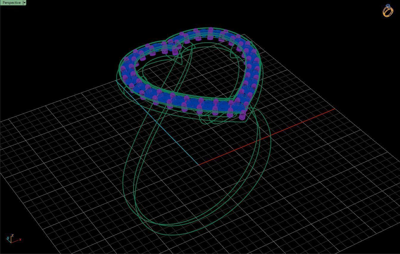 Heart Cluster Halo Ring 3D print model_9