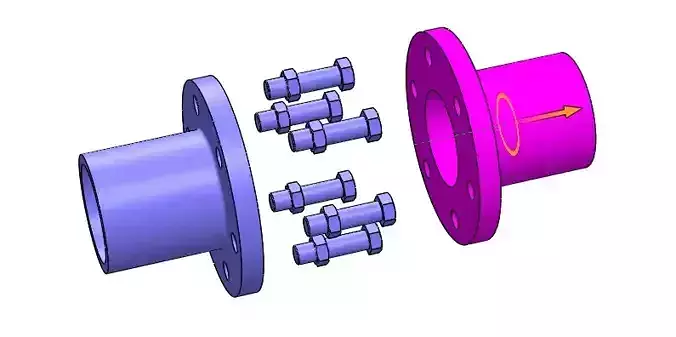 Flange coupling 3D print model