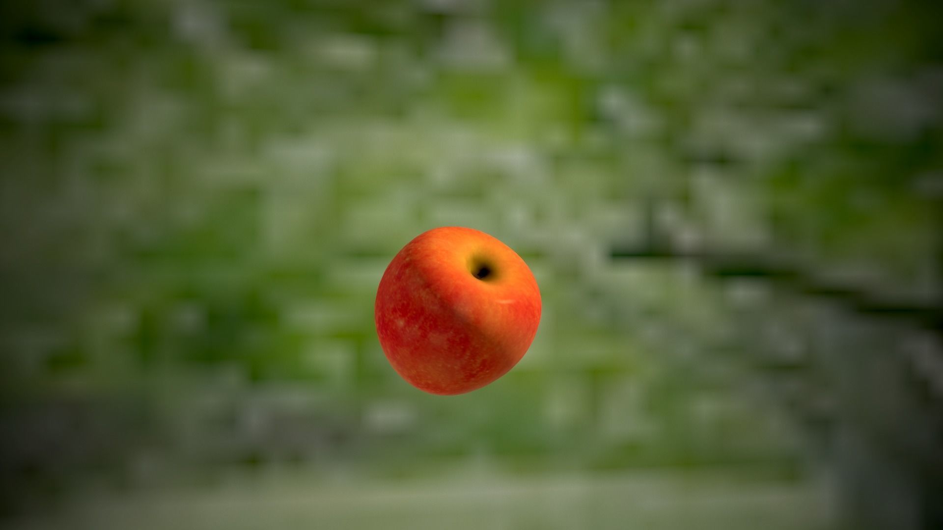 Apple falling from tree Low-poly 3D model_9