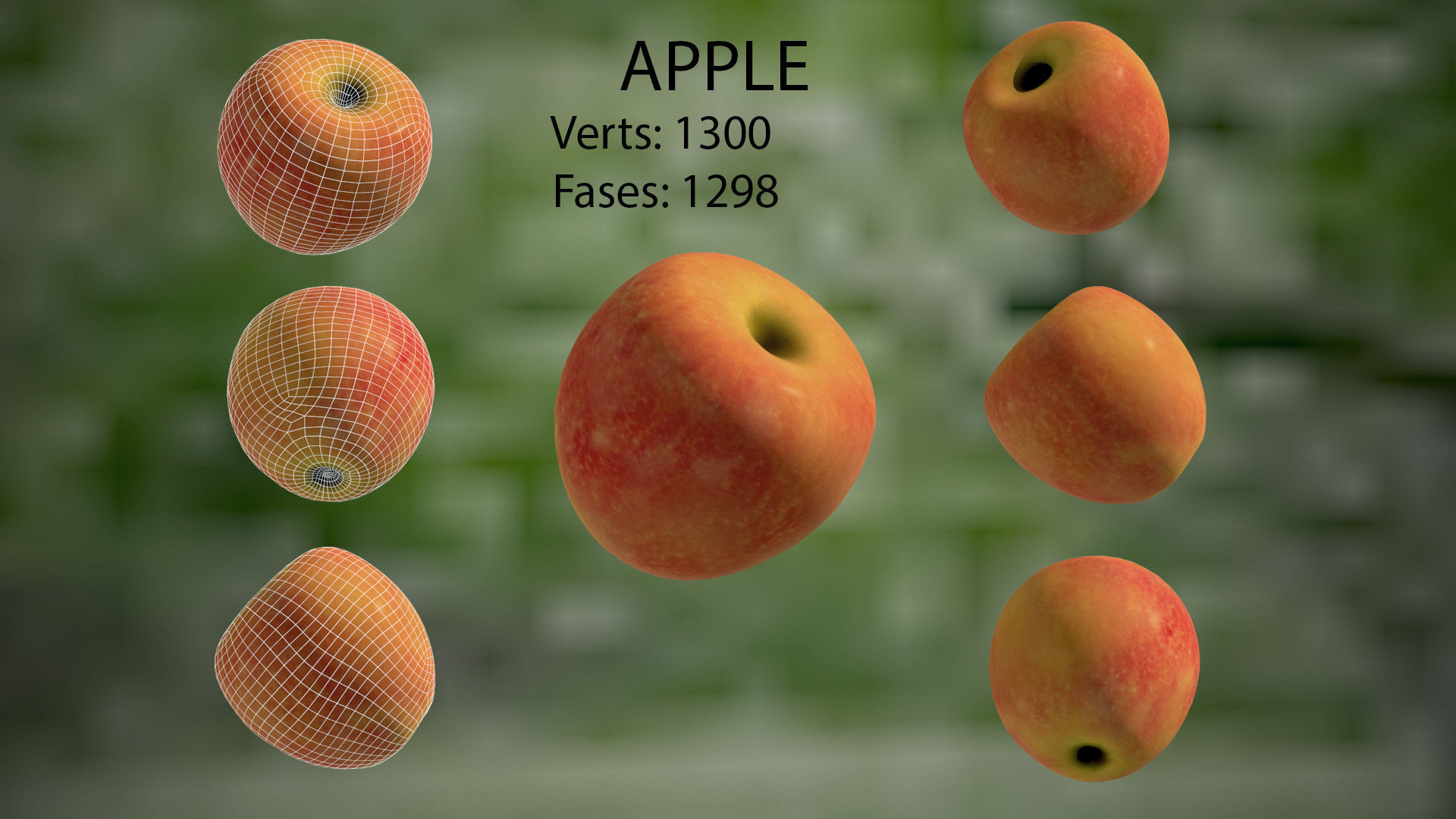 Apple falling from tree Low-poly 3D model_1