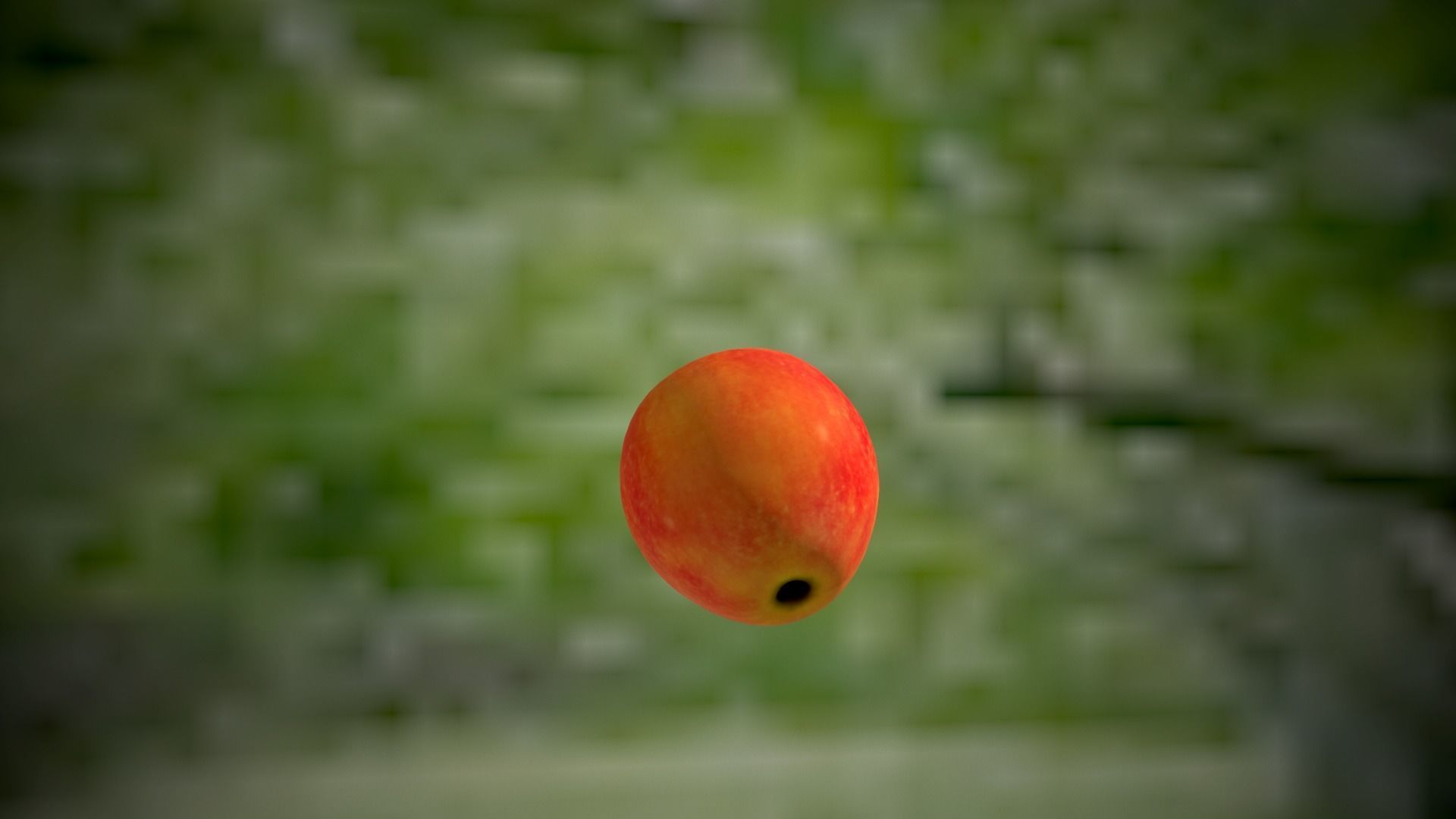 Apple falling from tree Low-poly 3D model_6