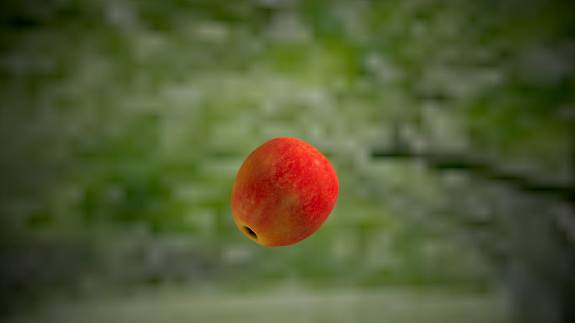 Apple falling from tree Low-poly 3D model_7