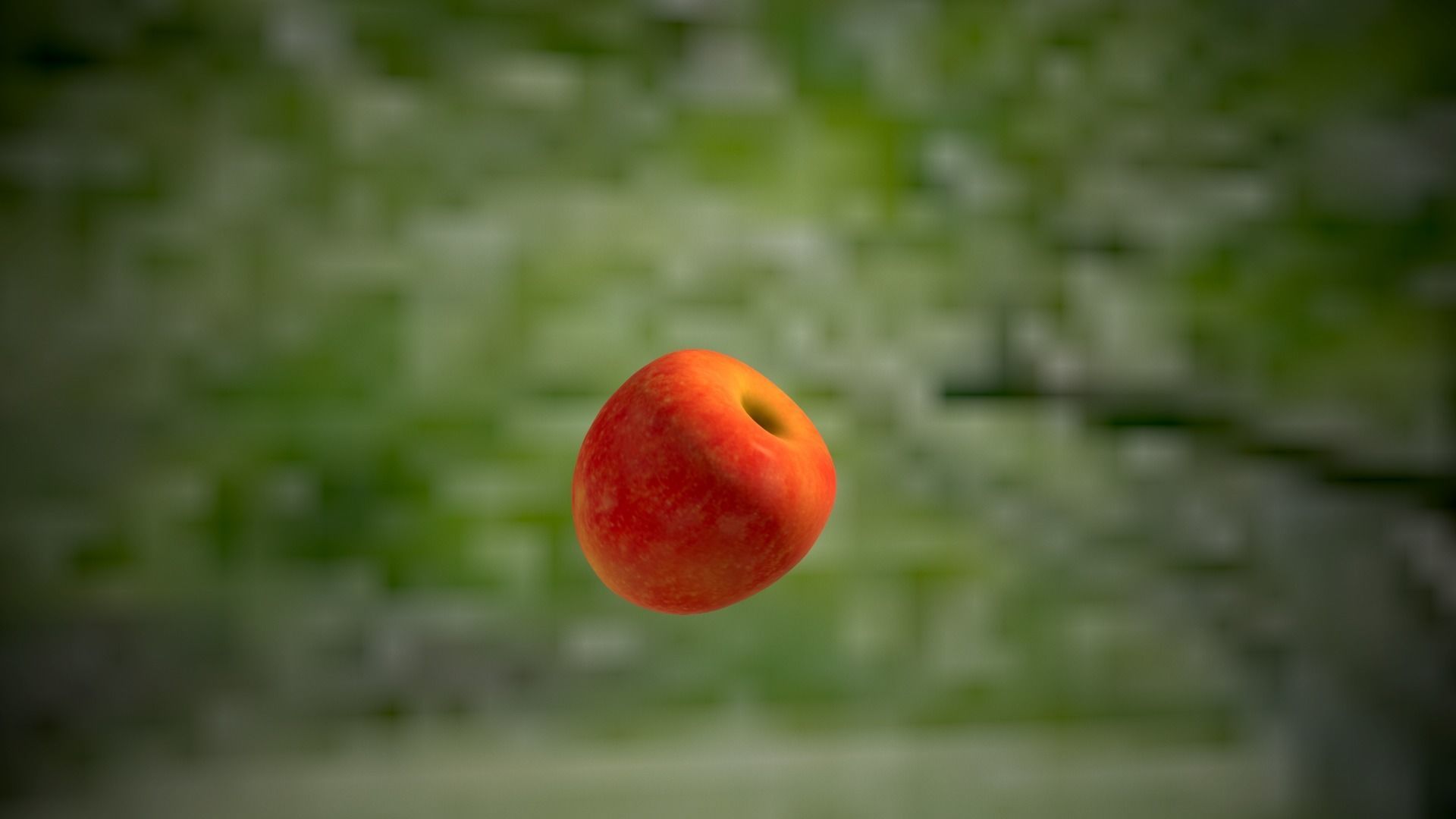 Apple falling from tree Low-poly 3D model_8