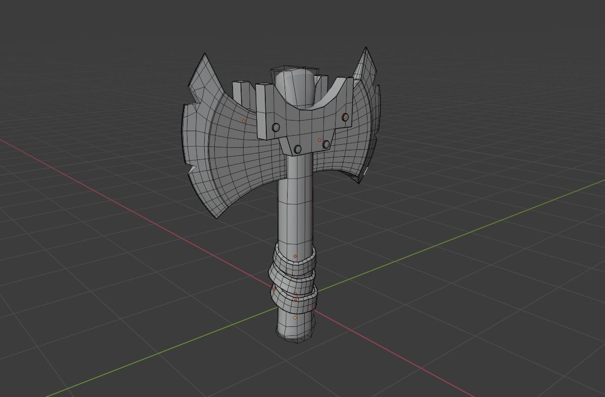 Axe Low Poly Low-poly 3D model_1