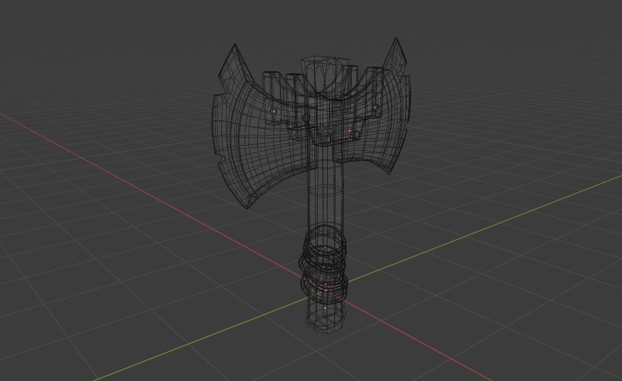 Axe Low Poly Low-poly 3D model_2