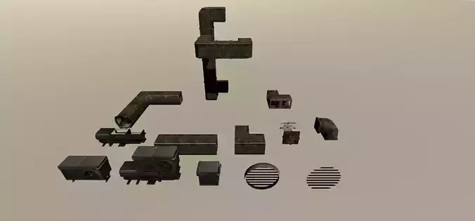 Aircons city assets for game