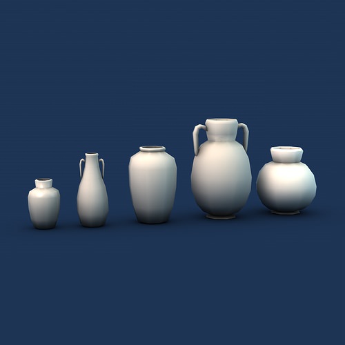 Low poly greek pottery Low-poly 3D model_3