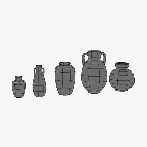 Low poly greek pottery Low-poly 3D model_4