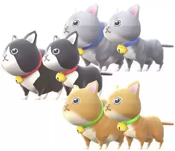 Lowpoly Animal Cartoon - Cat Low-poly 3D model
