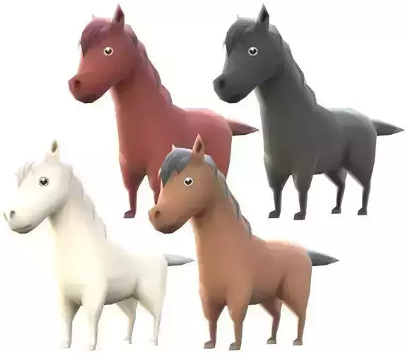 Lowpoly Animal Cartoon - Horse